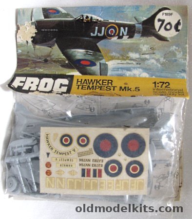 Frog 1/72 Hawker Tempest V - No. 3 Sq RAF Wing Cmdr Pierre Closterman (Free French Ace) or RAF 274 Sqn - Bagged, F189F plastic model kit